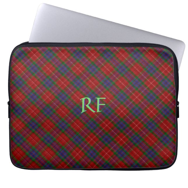 Fraser Officiell Tartan med monogram/ namn Laptop Fodral (Framsidan)