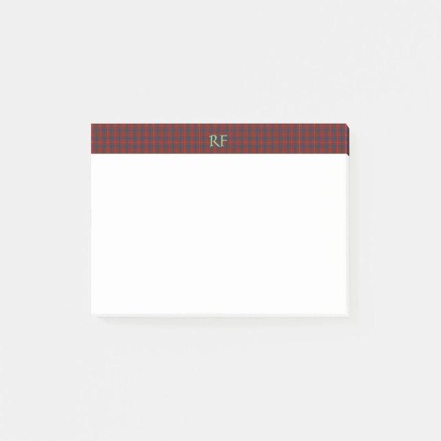 Fraser Officiell Tartan med monogram/ namn Post-it Block (Framsida)