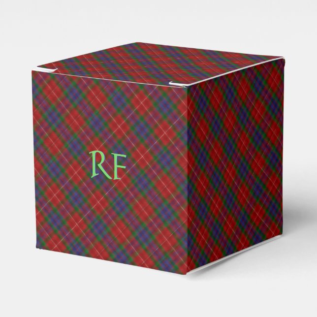 Fraser Officiell Tartan med monogram/ namn Presentaskar (Framsidan Sidan)