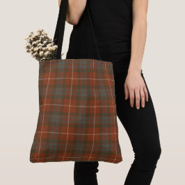 Fraser Red Weasted Scottish Tartan Tote Bag Tygkasse
