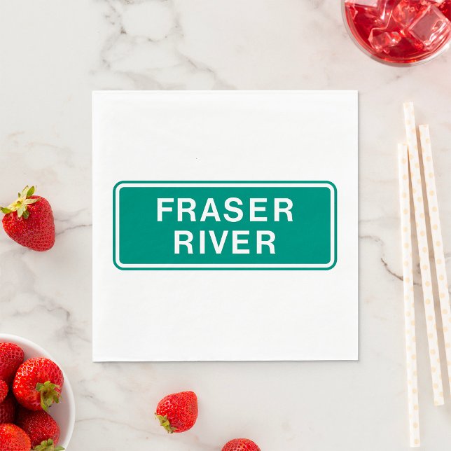 Fraser River Highway Sign British Columbia Kanada Pappersservett (Skapare uppladdad)
