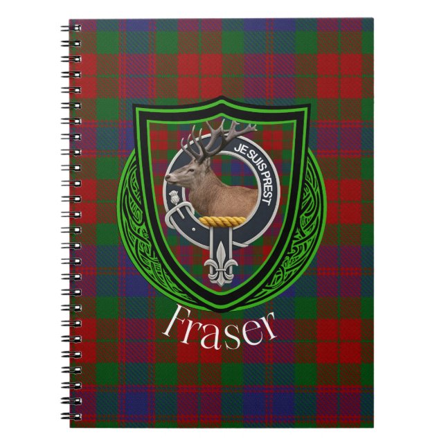 Fraser Scottish Clan Tartan & Crest Anteckningsbok (Framsidan)