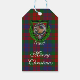 Fraser Scottish Clan Tartan & Crest Presentetikett