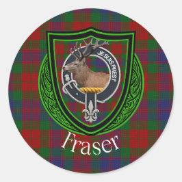 Fraser Scottish Clan Tartan & Crest Runt Klistermärke