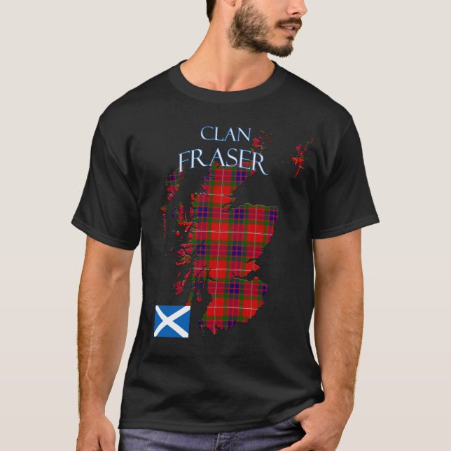 Fraser Scottish Klan Tartan Scotland T Shirt (Framsida)