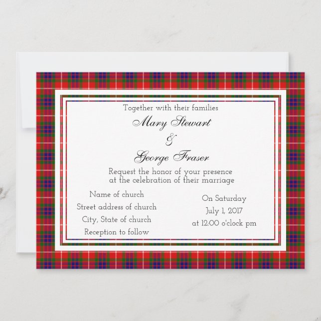 Fraser Scottish Wedding bjudande Inbjudningar (Framsida)