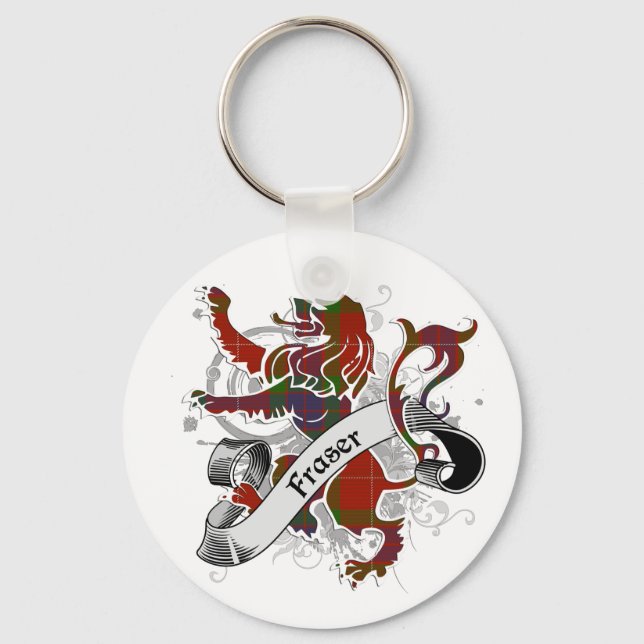 Fraser Tartan Lejon Nyckelring (Framsida)