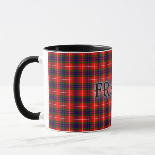 Fraser Tartan med efternamn Mugg (Vänster)