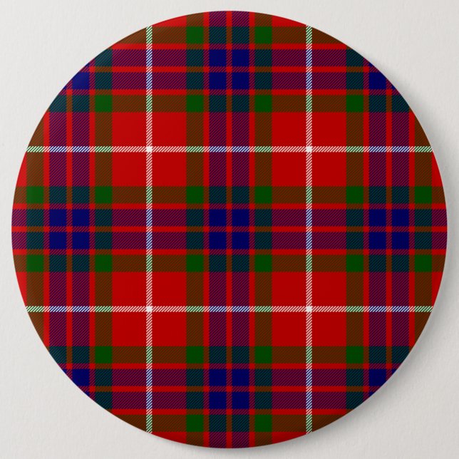Fraser tartan Red grönt blue lila plaid Knapp (Framsida)
