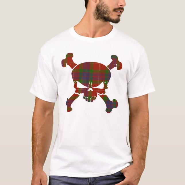Fraser Tartan Skull No Banner Shirt Tee Shirt (Framsida)