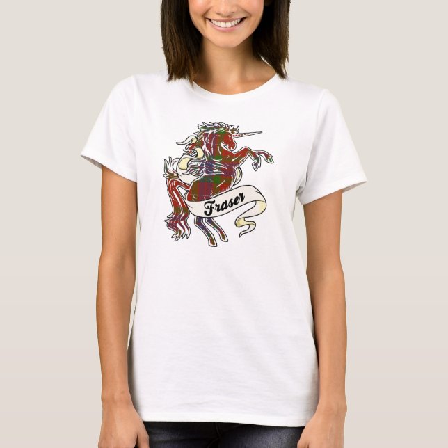 Fraser Tartan Unicorn T-shirt (Framsida)