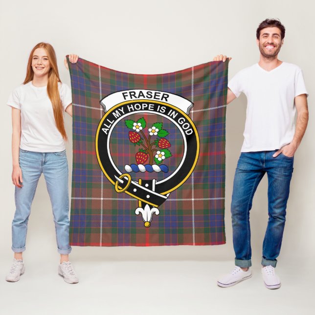 Fraserklanens jakt moderna klanmärke tartan rutig  fleecefilt (På plats)