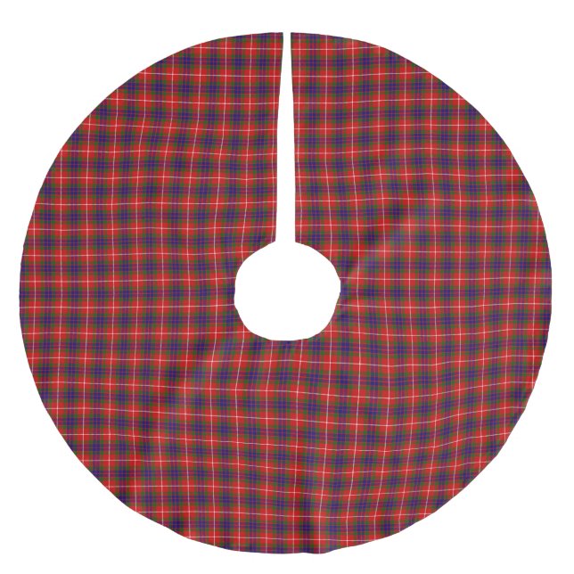 Fraserklanens Tartan Julgransmatta Borstad Polyester (Framsidan)