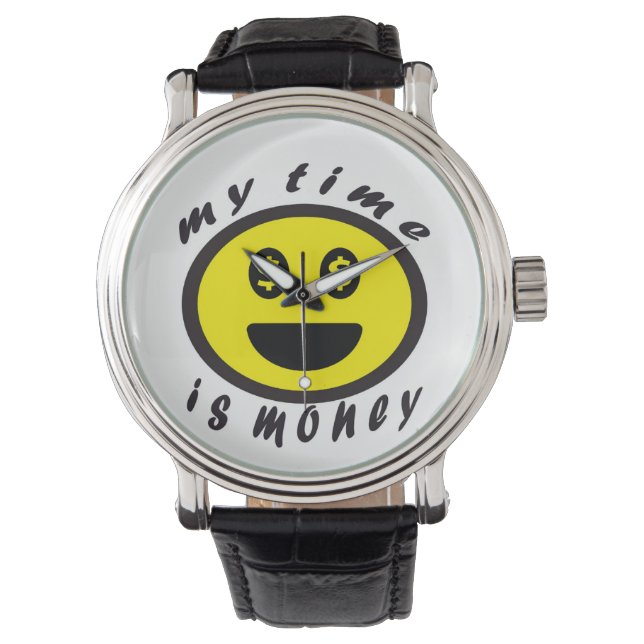 frases  positivas emoji my time is money armbandsur (Framsida)