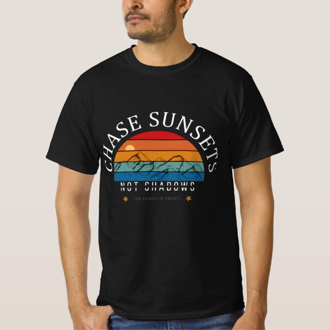 Frassoluppsättningar: inspirationssolnedgång, este t shirt (Framsida)