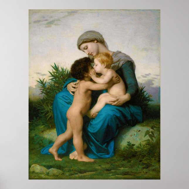Fraternal Kärlek av William Adolphe Bouguereau Poster (Framsidan)