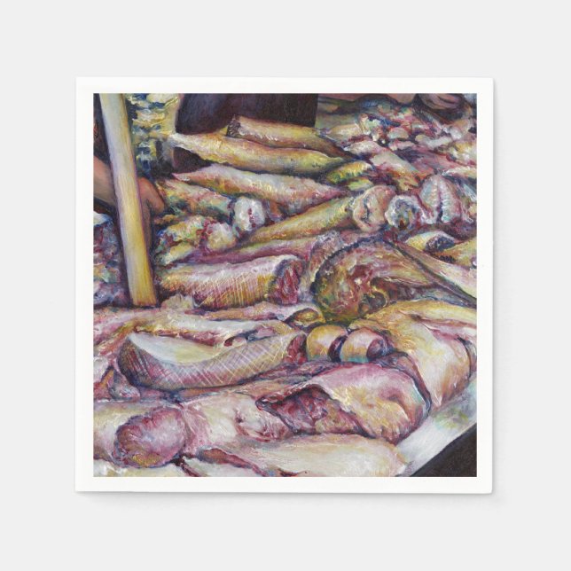 Frattning med färsk fisk pappersservett (Framsidan)