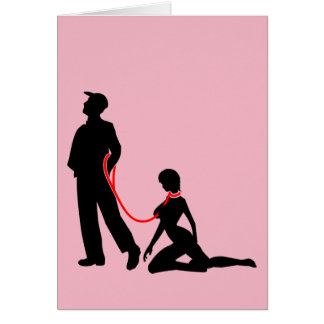 Frau ein der Leine - Böse Männer Hälsningskort