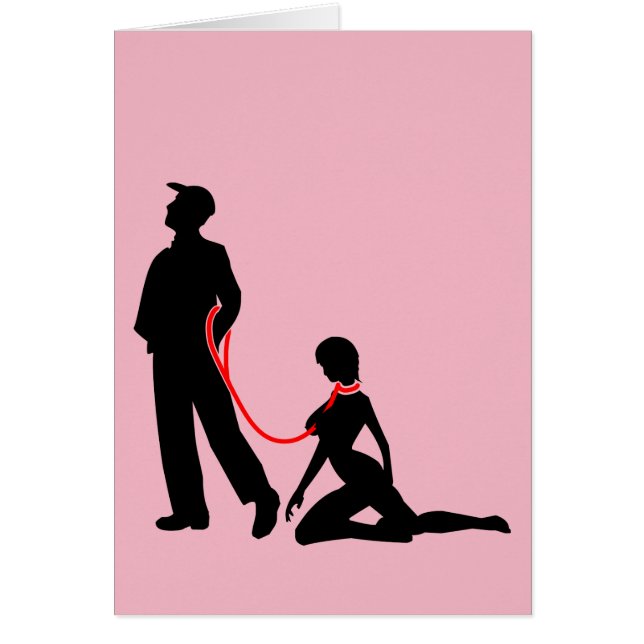 Frau ein der Leine - Böse Männer Hälsningskort (Framsidan)