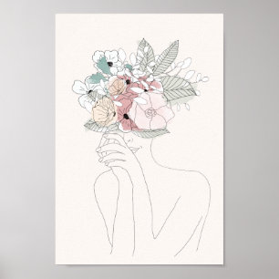Frau mit Blumen Poster