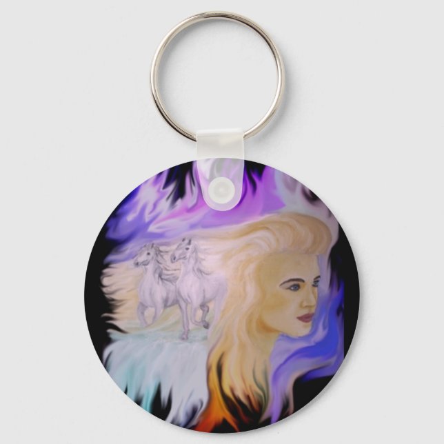 Frau mit Pferd Nyckelring (Framsida)