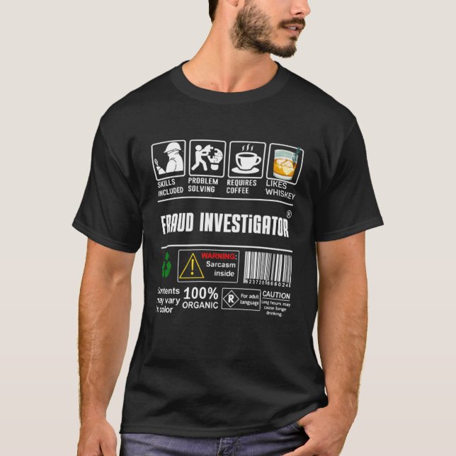 Fraud Investigator Packing & Handling Label Coff T Shirt (Framsida)