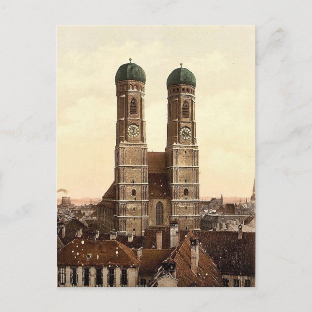Frauen Church (dvs. Frauenkirche), München, Bayern Vykort (Framsida)