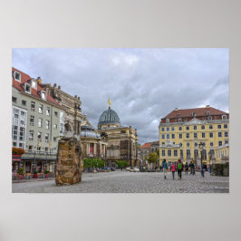 Frauenkirche-minnesmärket, Dresden, Tyskland Poster