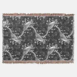 Fräv, klockblommor och vivel, monokrom, silver filt