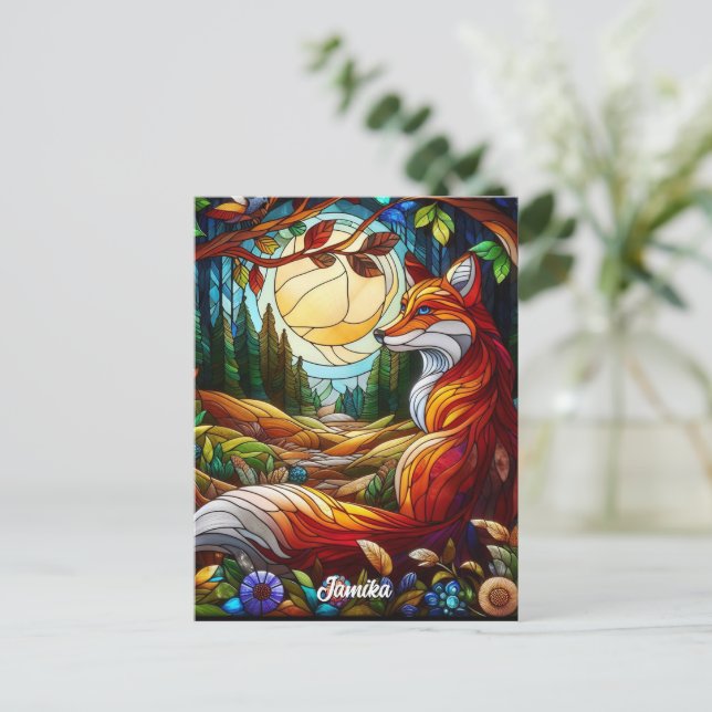 Fräx med fastfärgat glasutseende vykort (Stående Fram)