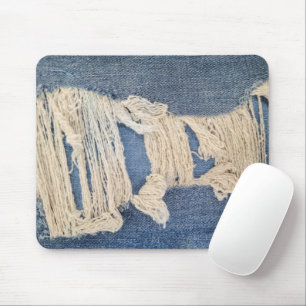 Frayed Blue Jean Fabric Musmatta