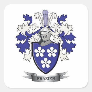 Frazier Family Crest Jackar om Arm Fyrkantigt Klistermärke
