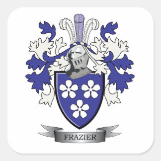 Frazier Family Crest Jackar om Arm Fyrkantigt Klistermärke