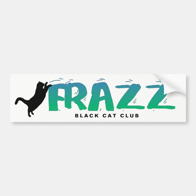 FRAZZ! Svart kattklubbbildekal Bildekal (Framsidan)