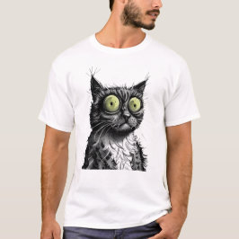 Frazzated Cat Design T-Shirt