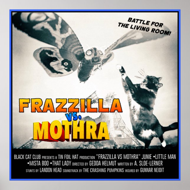 Frazzilla vs Moth! Monster Cat Poster (Framsidan)