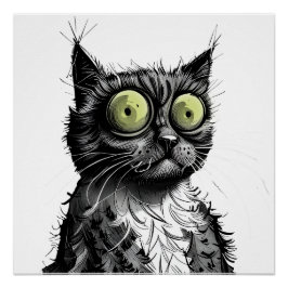 Frazzled Cat Glossy Poster Perfect Poster