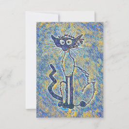 Frazzled Cat Notecard Tack Kort