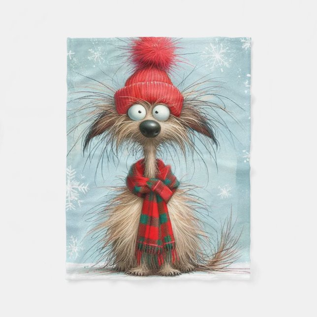 Frazzled Christmas Pup Fleecefilt (Framsidan)