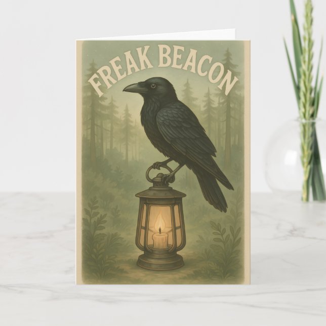 Freak Beacon Raven Hälsning Card Kort (Framsida)