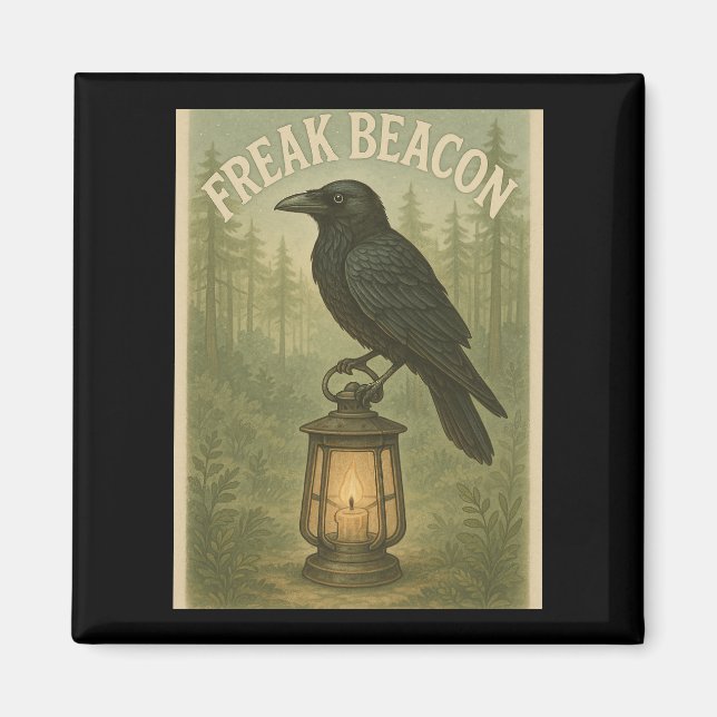 Freak Beacon Raven Square Magnet (Framsidan)