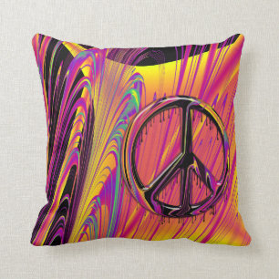 Freak Flagga Psychedelic Hippy Couture Kudde