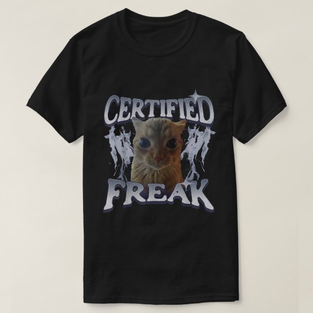 Freak för Auktoriserad av KAT-nummer,  av katt T Shirt (Design framsida)