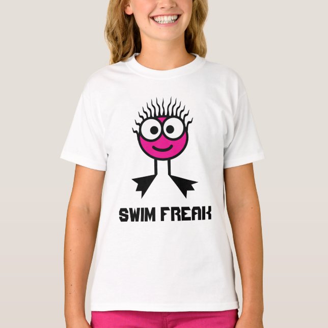 Freak för simma - Simma för Rosa T-shirt (Framsida)