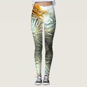 Freak grått struktur-bränningsdelar till digitalut leggings