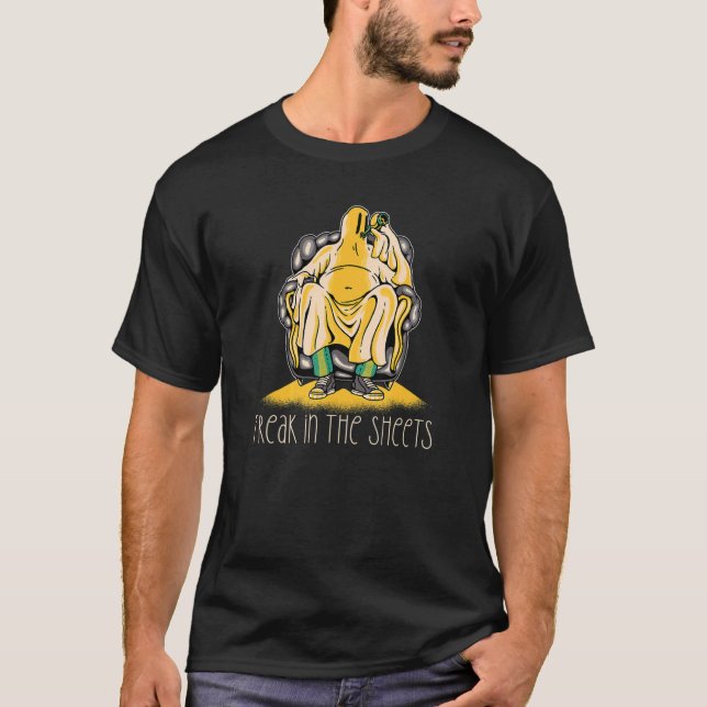 FREAK I LAKAN Drunk Ghost Halloween Meme T Shirt (Framsida)