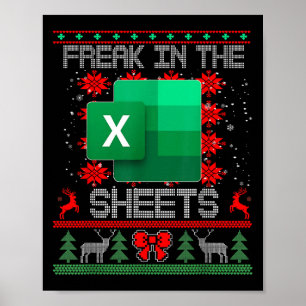 Freak i Lakan Excel-kalkylbladet Ugly Christm Poster
