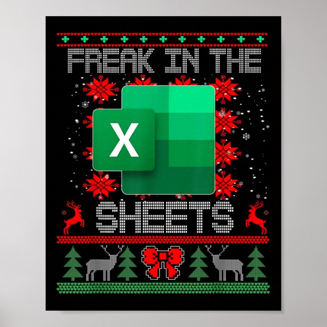 Freak i Lakan Excel-kalkylbladet Ugly Christm Poster (Framsidan)