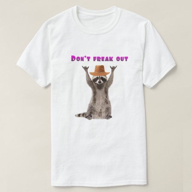 Freak inte ut Raccoon t-shirt | Manar-Shirt (Design framsida)
