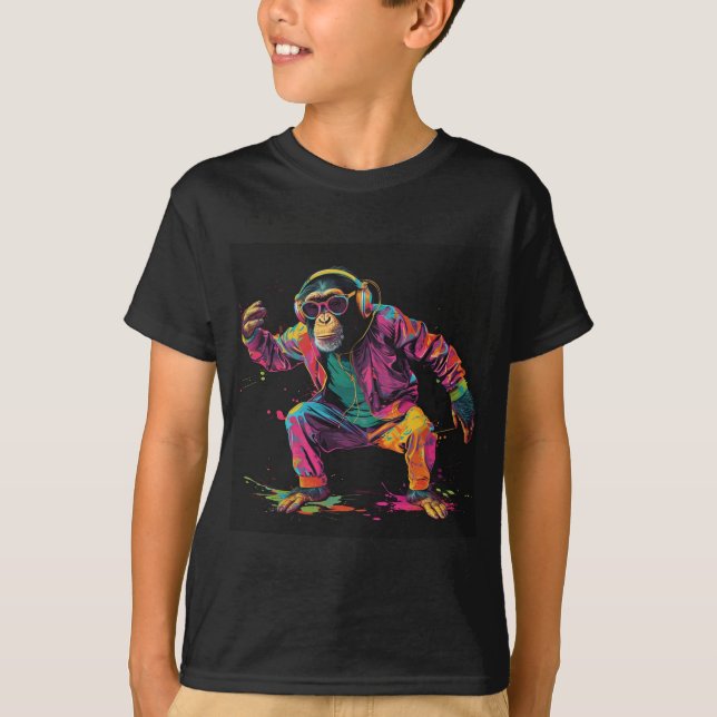 Freak Monkey-tryckt T-shirt (Framsida)